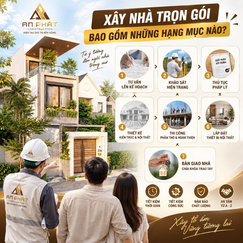Những hạng mục xây nhà trọn gói